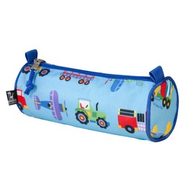 Wildkin Kids Zippered Pencil Case for Boys and Girls, Perfect for Packing School Supplies and Travel,600-Denier Polyester Pencil Cases Measures 8x3x3 Inches,BPA-free,Olive Kids(Trains Planes & Trucks)