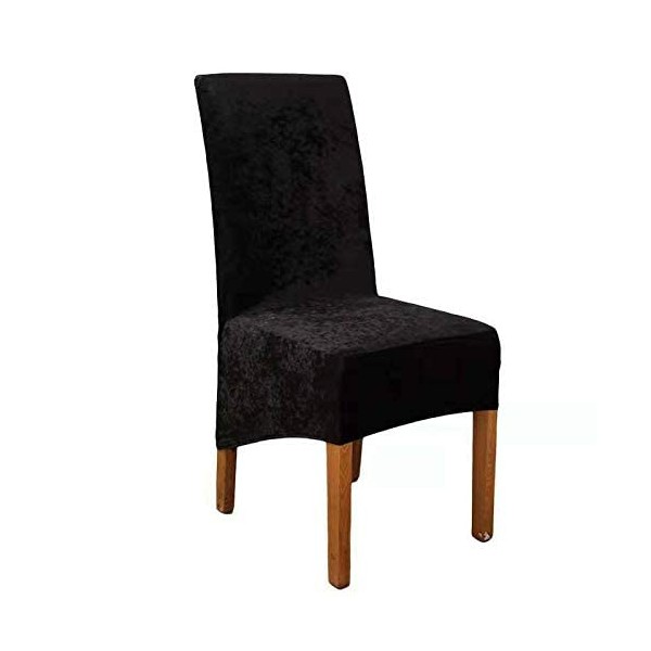 Gea Crushed Velvet Dining Chair Covers Stretchable Protective Slipcover Home