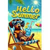 BlissYard Hello Summer Garden Flag Dachshund Dog Flag 12x18 Inch