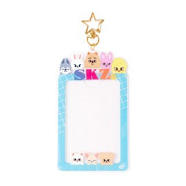 SK-Z Photocard Holder Keychain, Animals Cartoon Photo Sleeve ID Bank Credit Card Holder Protective Case for Stray Fans (Group)