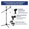 MARZSEFLO Pedestal Para Microfono Base Doble Boom Atril Profesional