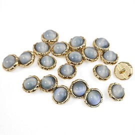 Craftisum Frosted Gray Resin Rotating Flower Metal Base Sewing Shank Buttons 20 Pcs - 11.5mm, 15/32"