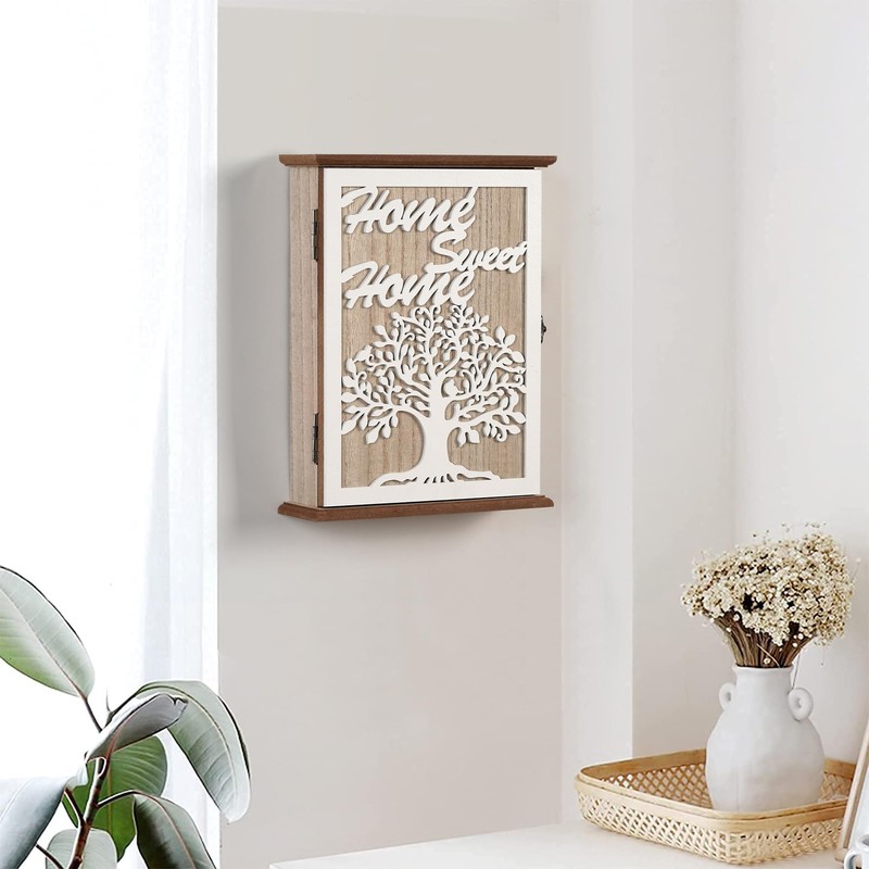 QILICZH Decorative Key Holder for Wall,Key Box Wall Mounted,Key Cabinet,