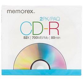 Memorex 700MB 52X CD-R, 2 Pack (32020020163)