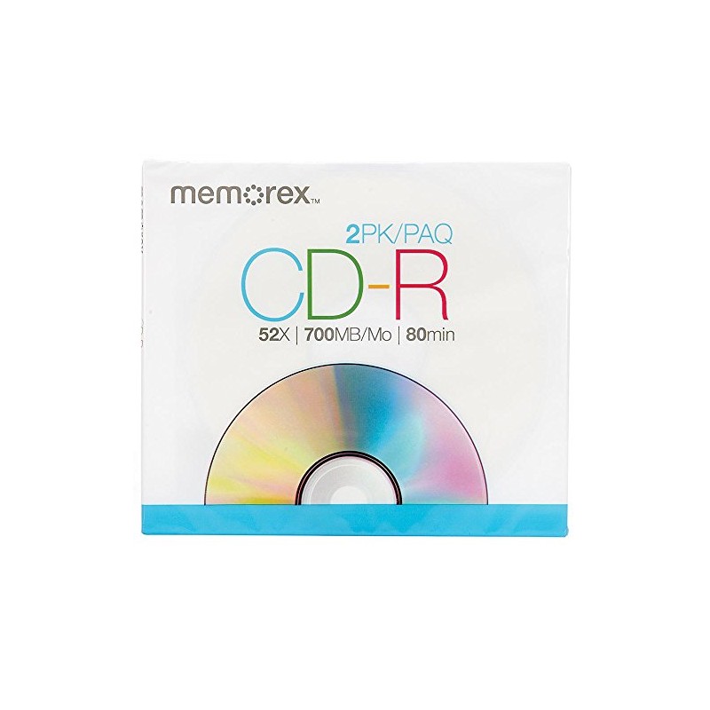 Memorex 700MB 52X CD-R, 2 Pack (32020020163)
