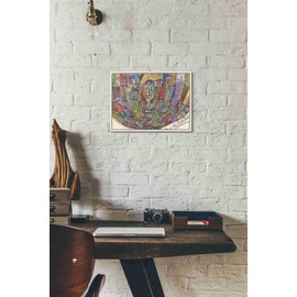 Epic Graffiti ' Modern Map of St. Louis' by Nikki Galapon Giclee Canvas Wall Art, 16" x 12", Multi