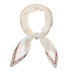 sourcing map Women's Pleated Rhombus Scarves Headband Bandana Neckerchief, beige