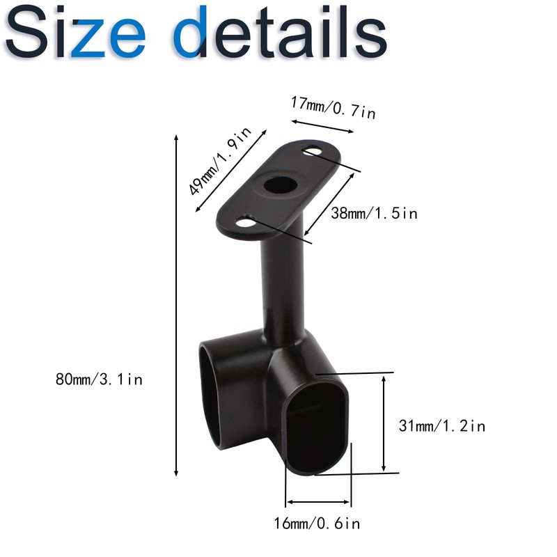 INCREWAY Pack of 2 Oval Corner Closet Rod Support Bracket