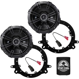 KICKER Speakers 6.5 inch for Toyota Camry 2021-2022 Upgrade Kit - Pair of DS Series with Adapters and Harness, Coaxial 6 1/2 Car Audio Rear Door Speaker DSC650, 43DSC6504