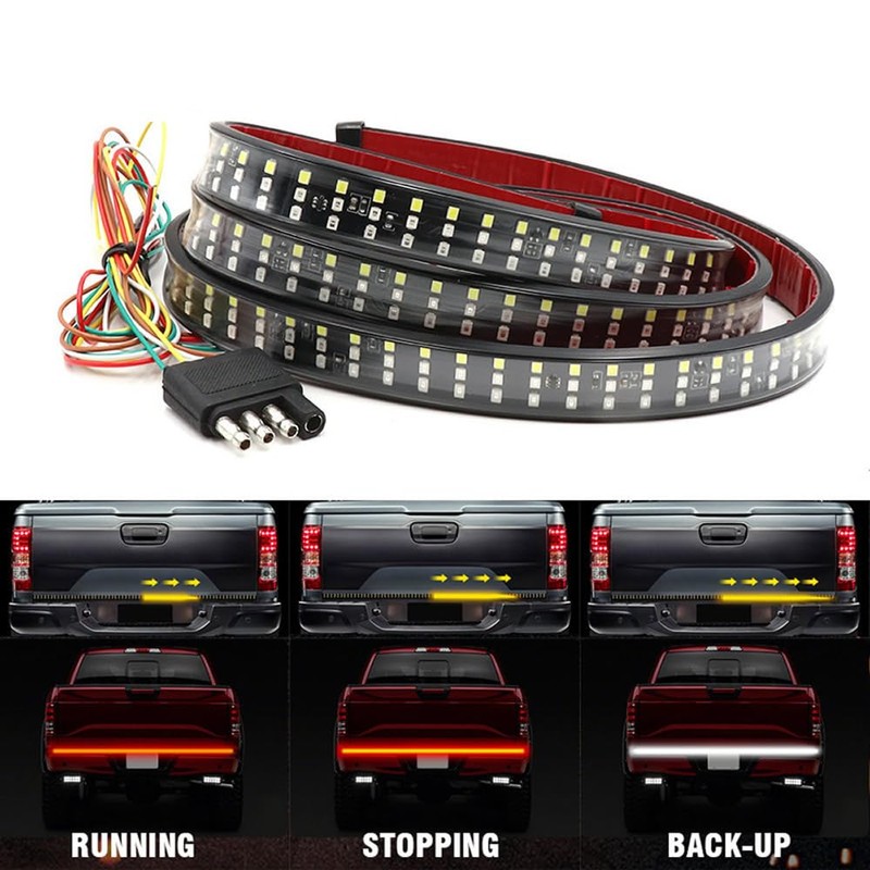 Tianle 60 Inch Truck Tailgate Light Bar, Triple Row LED