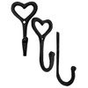 FUXXER Rustic Iron Hooks Cast Iron Heart Design Coat Hooks