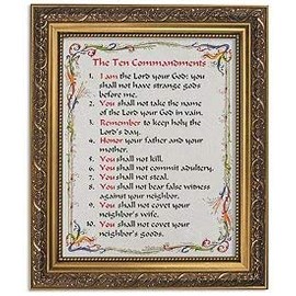 Gerffert Christian Wall Décor Ornate Gold Framed Artwork, 11 x 13-Inch, Ten Commandments