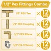 1/2" Pex Fittings, 48Pcs 1/2 Inch Pex Fittings Combo with