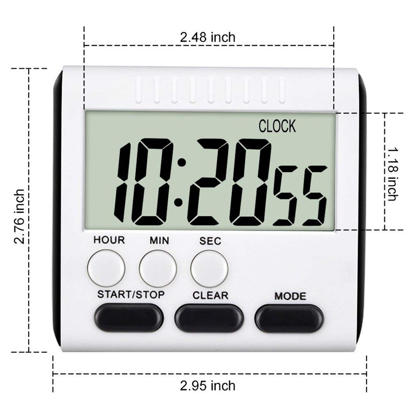 3 Pack 24 Hours Magnetic Kitchen Timers with Digital Alarm