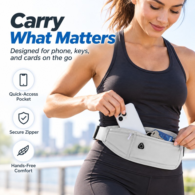 Running Waist Bag for Phone Carry – Lightweight Waterproof Nylon