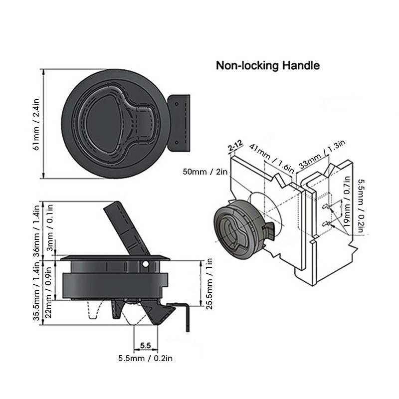 Stainless Steel 316 Marine Pull Latch No Key Flush Boat