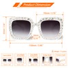 Xpectrum Extra Large Square Crystal Sunglasses Bling Rhinestone Concert Glasses