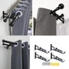 DACUAN 4 Pack Black Curtain Rod Brackets, Double Curtain Rod