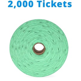 INDIANA TICKET CO. Green Drink Roll Tickets, 2000 per Roll, Single Roll, 1x2 Tickets for Admission, Events, Fundraisers & Prizes