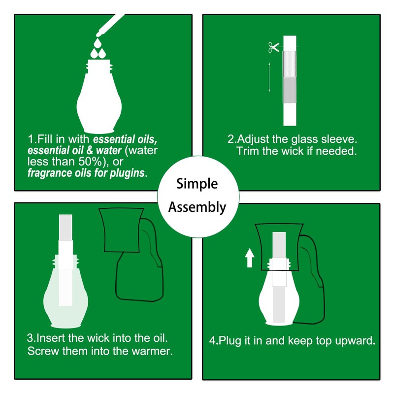 Earffloz 4 Sets Blank Plug-in Air Freshener Polarized Wall Plug