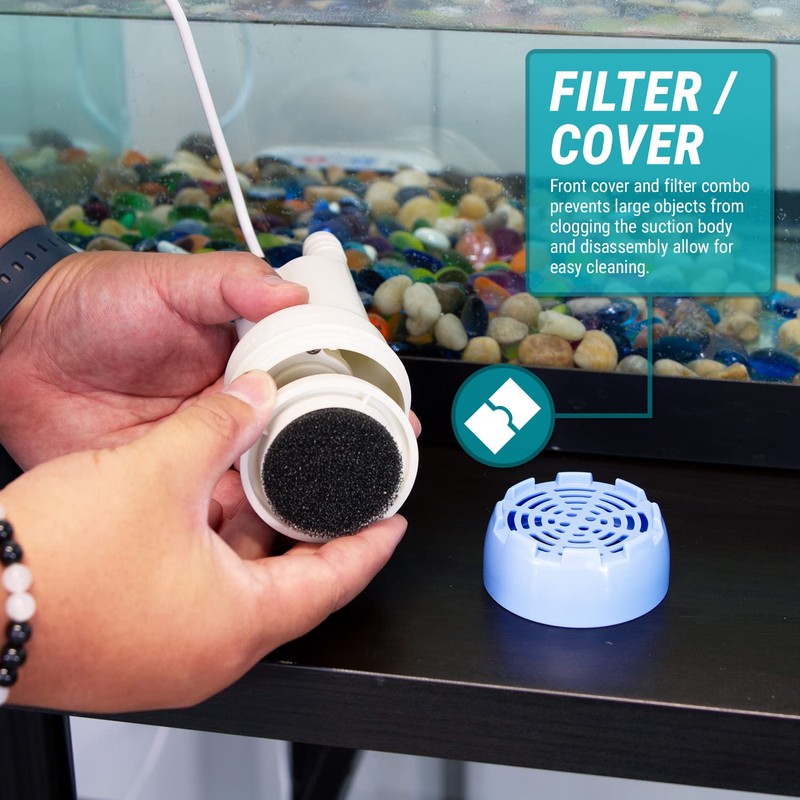 TERA PUMP Aquarium Gravel Cleaner - Electric Automatic Removable Vacuum
