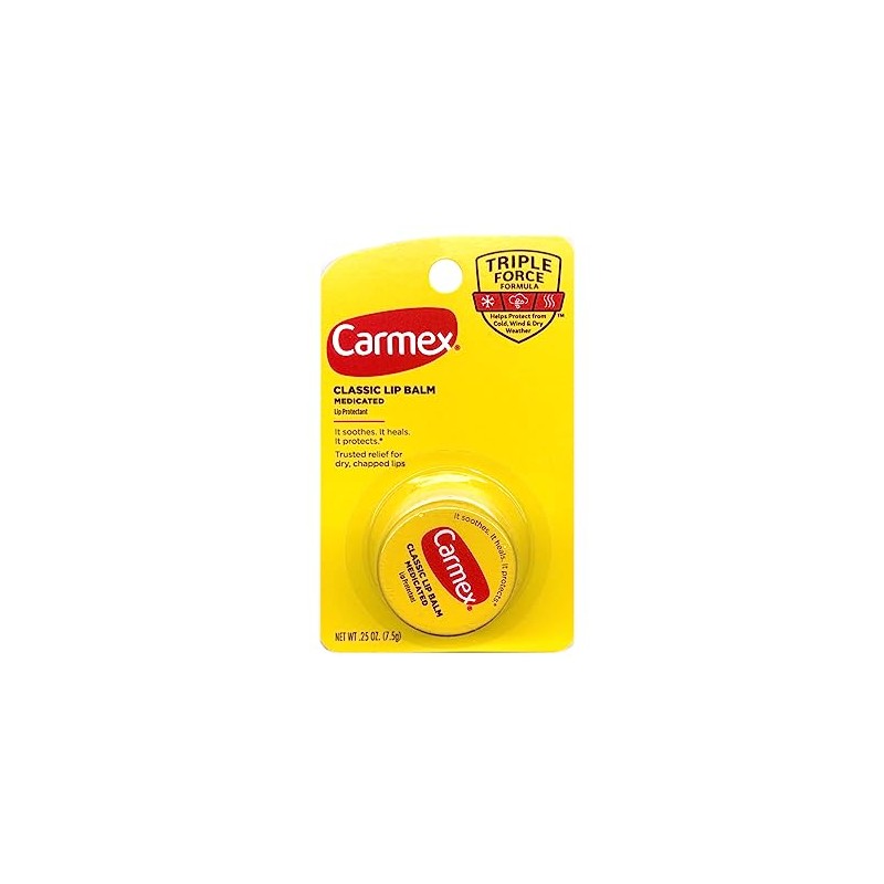 Carmex Olla de bálsamo labial, original, 0.25 onzas (paquete de