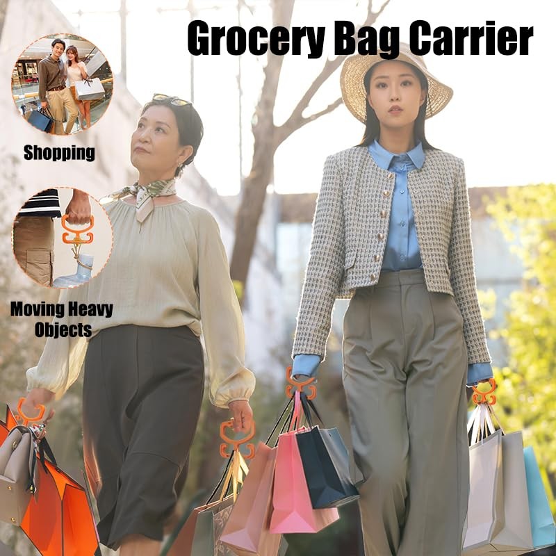 Weesdsio 2 Pack Grocery Bag Carrier, Grocery Bag Holder Shopping