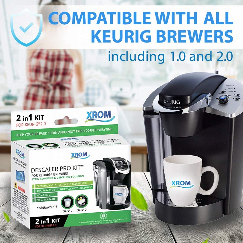 XROM Professional Descaling Kit Compatible With All K-Cup Keurig 2.0