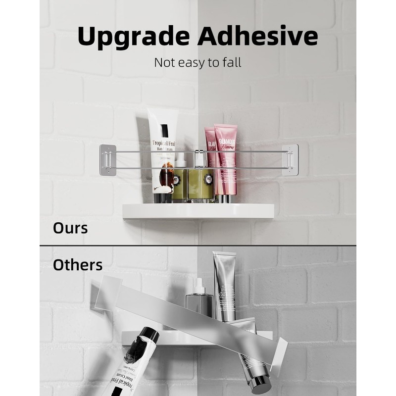 FOCSPROD RV Shower Corner Storage Bar, 7.9-13.7 inches RV Bathroom