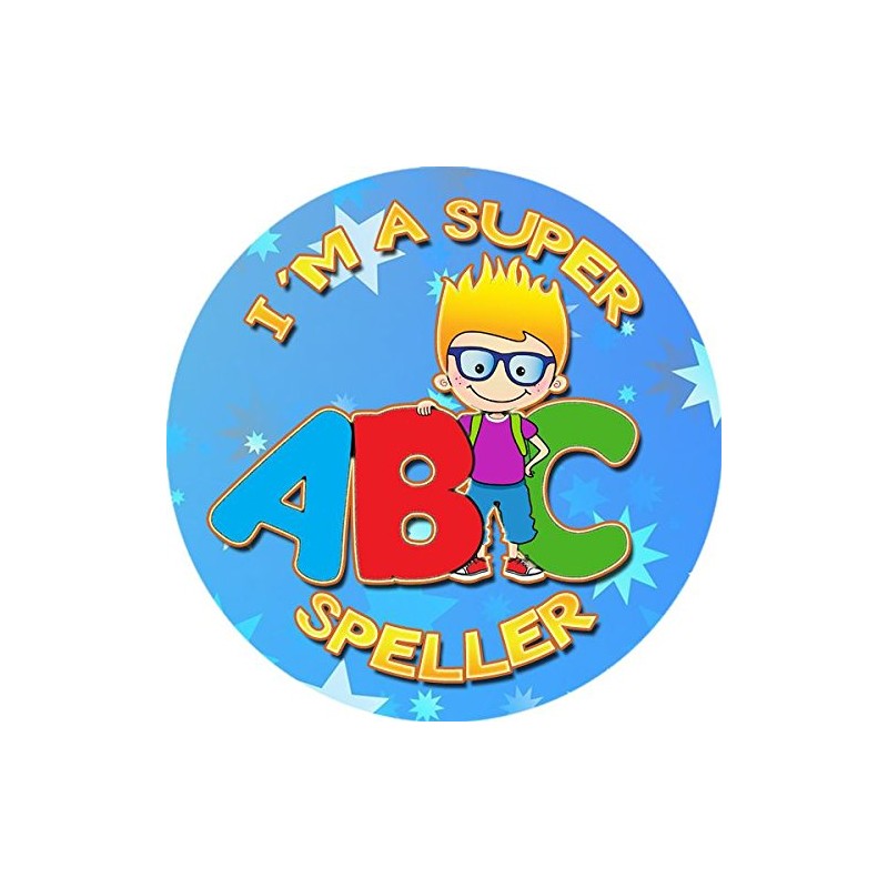 144 Super Speller 30 mm Reward Stickers for School Teachers,
