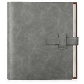 Miaikoe Photo Album 6 x 4 200 Photos Leather Cover Album with 30 Pieces Kraft Paper Scrapbook Holds 200 10 x 15 cm Horizontal Photos for Family Wedding Baby Graduation (Grey)