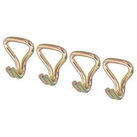 QUARKZMAN Ratchet Double J Hook Load 8818 lbs Zinc Color for 2" Lashing Straps Car Truck Trailer Pack of 4