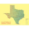 Texas State Parks & Federal Lands Map 18x24 Poster (Green