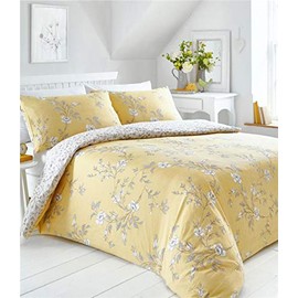 Homemaker Country cottage bedding floral design pretty quilt cover duvet sets (Yellow,Single)