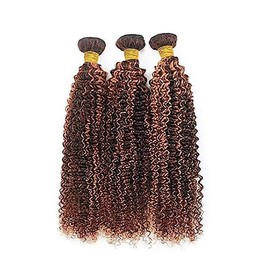 AiPliantfis Real Hair Wefts Human Hair Brown Human Hair Bundles Curly Wave Human Hair Extensions Real Hair Long Bundles P430 Double Weft Extensions Real Hair Bundles Sew-in Bundles 26 28 30 Inches