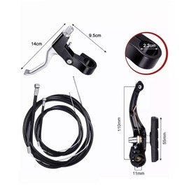 Bikes Brake Set, Bikes Front Rear V Brake Set Aluminum Alloy Black Mountain Road Bikes V Brake Set Riding Accessories for Mountain Road Bikes