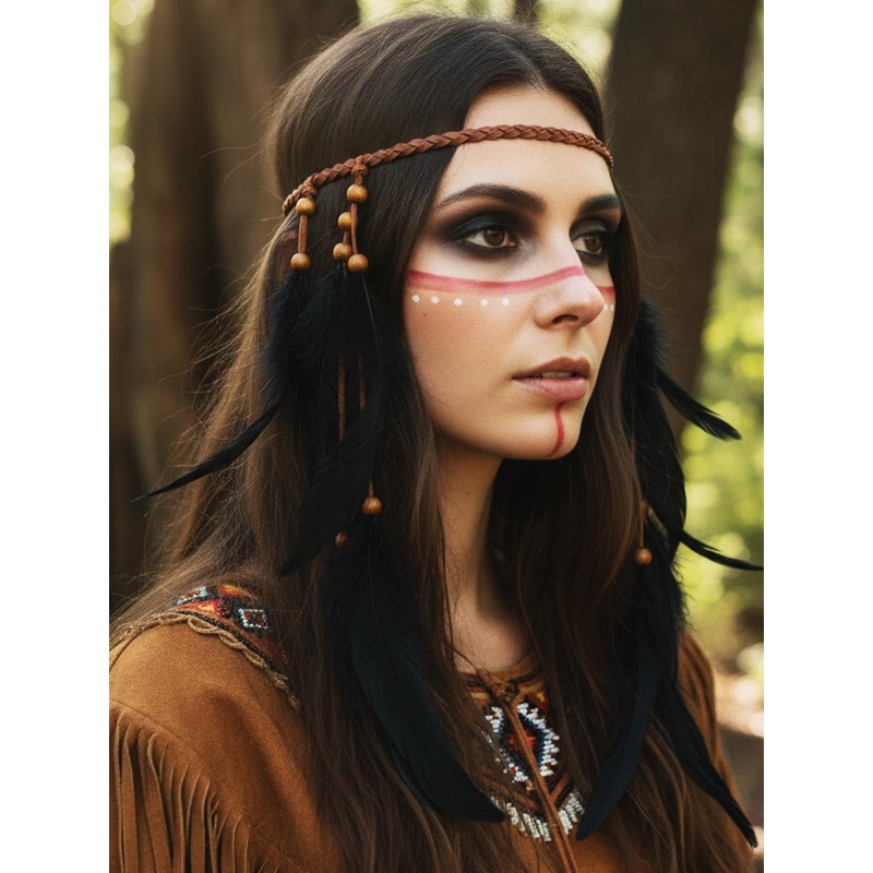 CAKURE Boho Feather Headband Feather Headpiece Hippie Headpiece Gypsy Accessories