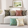 TAOSON 2Pcs Wine Red Velvet Throw Pillow Covers,Gold Bronzing Leaves,18x18