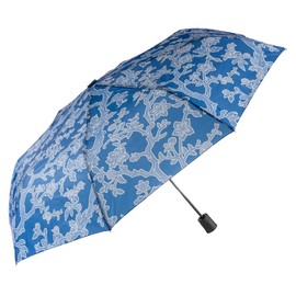 Karma, Travel Umbrella Compact Folding Umbrellas Lighweight Auto Open Close for Women Parasol, Blue Floral, Blue Floral