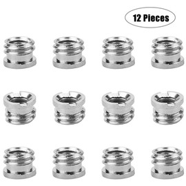 Convert Screw Adapter, 12 Pieces Camera Convert screws, Thread Adapter, 1/4" to 3/8" Convert Screw, Adapter Standard Screw, for Tripod Monopod Camera Microphone Stand Ballhead