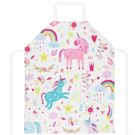 FenFang Children's Apron Boys Girls Apron for Children Painting with Pockets Dinosaur Cooking Apron Painting Apron Art Apron Kitchen Apron Work Apron Cooking Baking Garden 3-10 Years, pink
