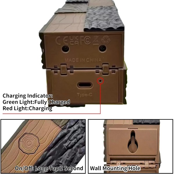 Light-Up Wall Torch Lamp, 4-Color Flame Modes, Rechargeable Handheld &