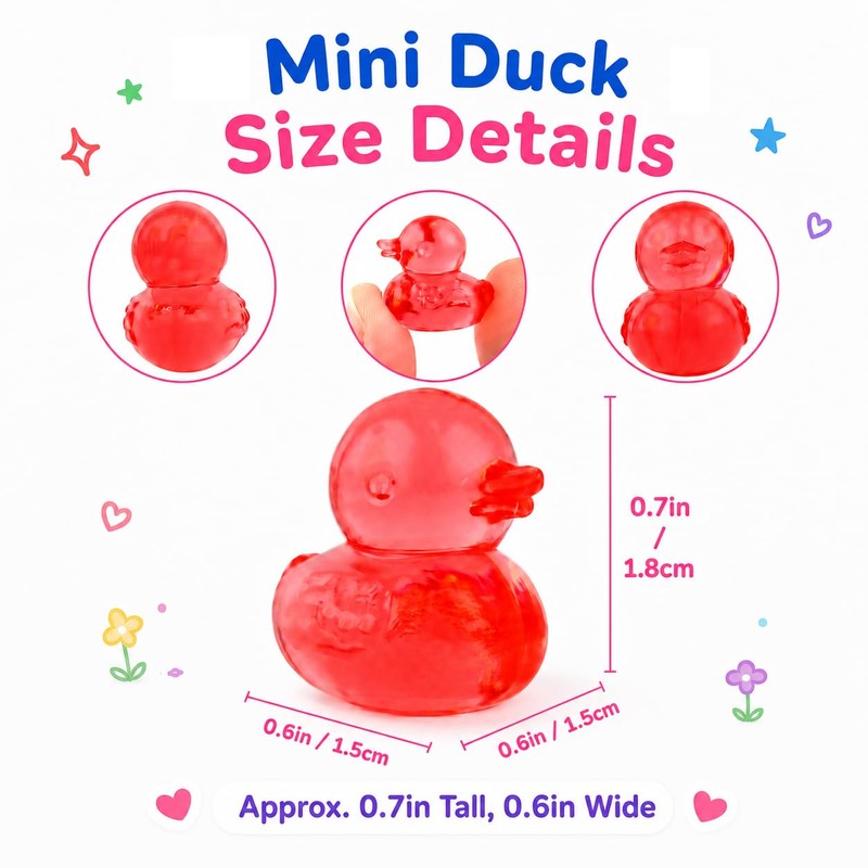 Niceup 345pcs Mini Ducks Figures Tiny Animal for Hiding, Math