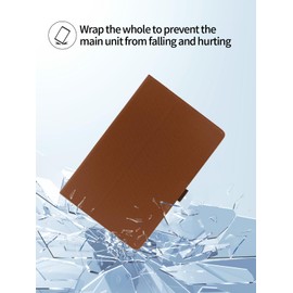Case for HAOVM M8/HAOVM M8BK 8 inch Tablets Android 14 Tablet,UYRUREL Leather Slim Folding Stand Cover with Hand Strap Magnet for Men Women Full Protection,Brown.