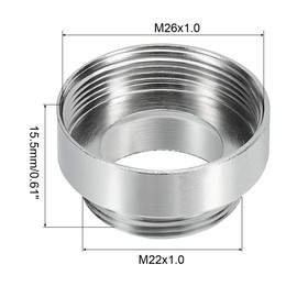 PATIKIL M22 Male to M26 Female Thread Tap Adapter, 2 Pack Chrome-plated Aerator Connector Silver