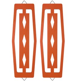 CroBlissful 2 Pcs Mid Century Wall Decor Wood Mid Century Modern Elegance Wall Accents Abstract Wall Decor Geometric Panels for Interior Wall Decor Panel Wall Art for Home Living Room (Orange)