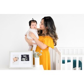 Kate & Milo Rustic Bracelet ID and Sonogram Frame, Rustic Pregnancy Keepsake Picture Frame, Gender-Neutral Nursery Décor