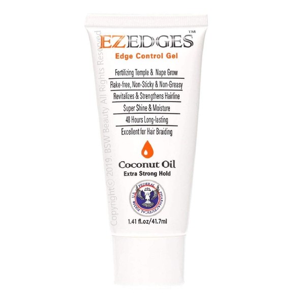 EZEDGES EDGE CONTROL GEL Extra Strong Hold (Coconut Oil), 1.41 oz.