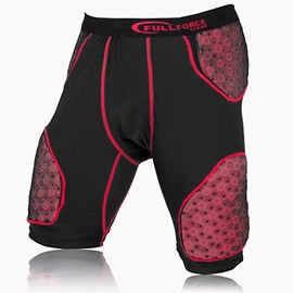 Full Force Adult Thunder Pro Flex 5 Pad Football Briefs, Black, S, FF0208710208