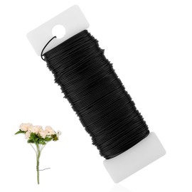 Giantree Floral Wire - 38 Yards, 114 Ft, 22 Gauge Flexible Wire for Crafts, DIY Wreaths, Arrangements, Bouquets, Stem Wrapping, Christmas Wreaths, Tree, Wedding Bouquets (Black)